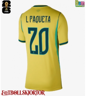 Brasilien Lucas Paqueta #20 Hemmatröja Dam VM 2026 Kortärmad
